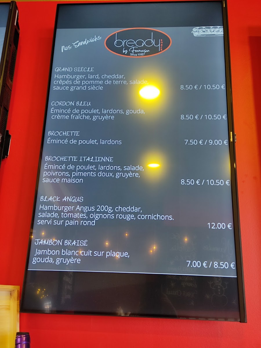 BREADY SNACK anciennement ADRANO PIZZ Photo Menu 1