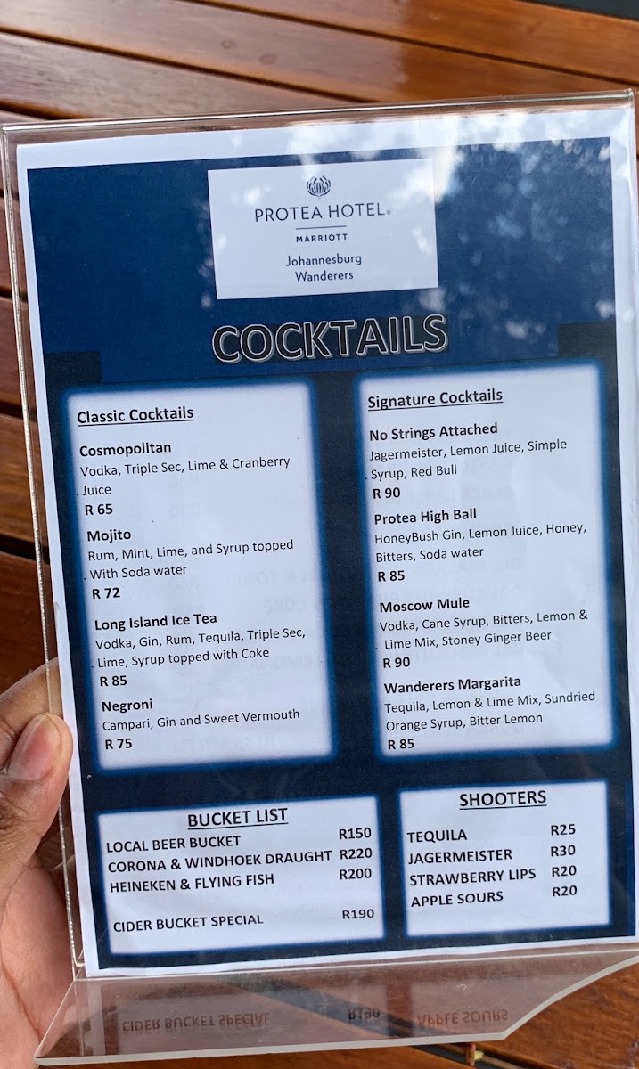 Wanderers Golf Club Restaurant Photo Menu 3