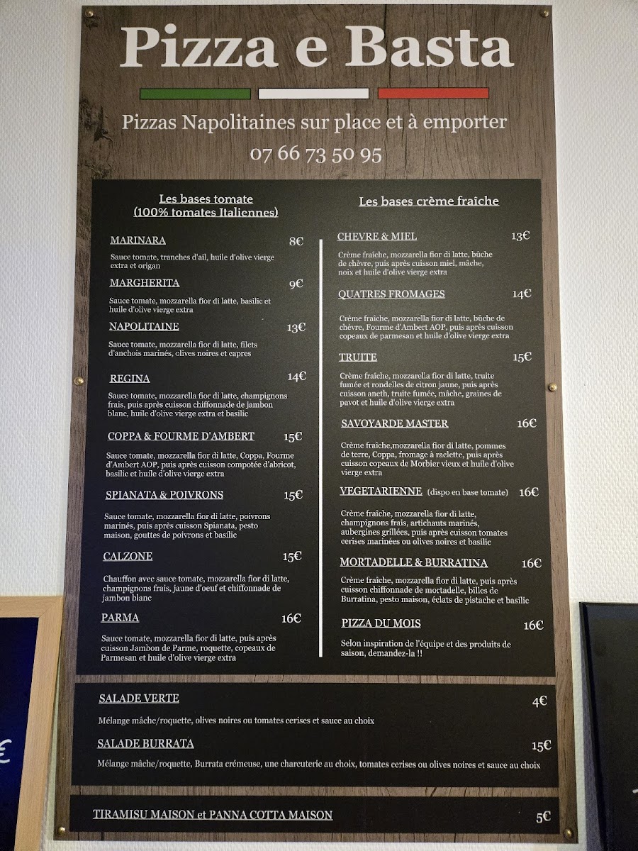 PIZZA E BASTA La Rochelle Photo Menu 4