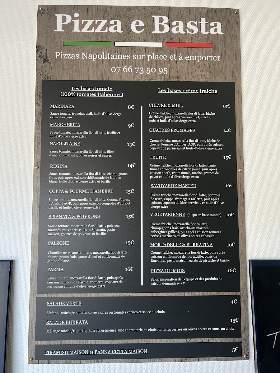PIZZA E BASTA La Rochelle Photo Menu 7