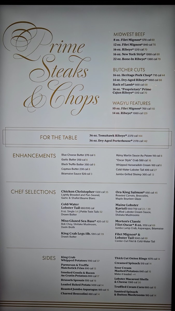 Morton's The Steakhouse - Desert Diamond Photo Menu 3