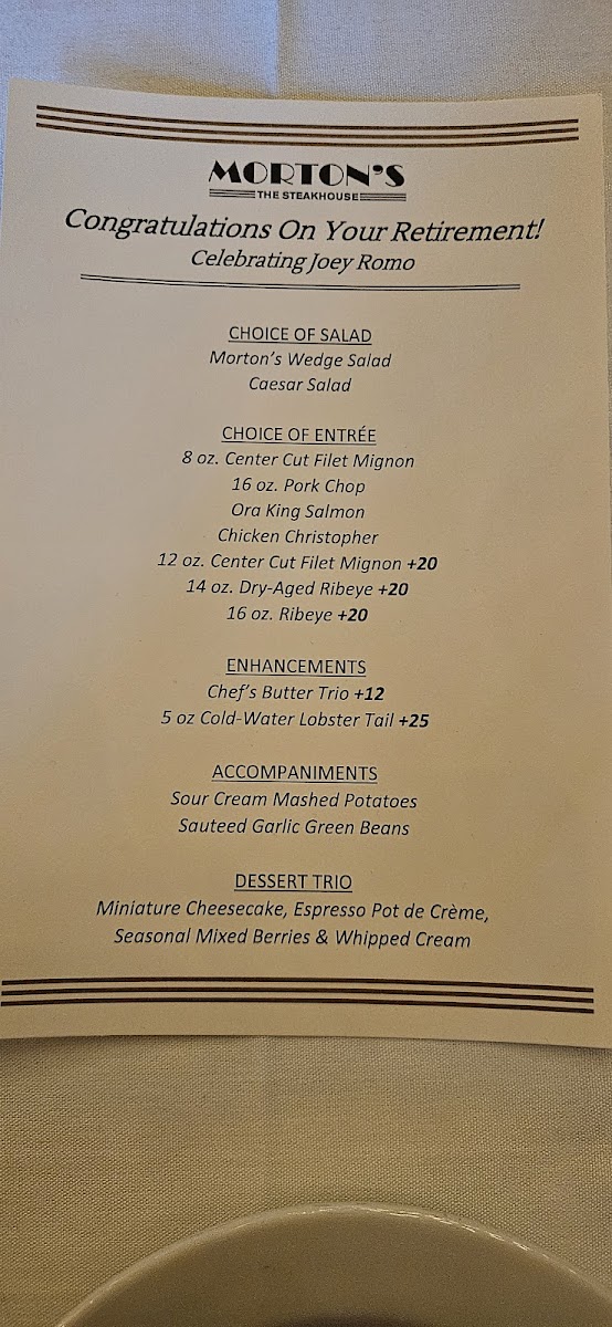 Morton's The Steakhouse - Desert Diamond Photo Menu 4