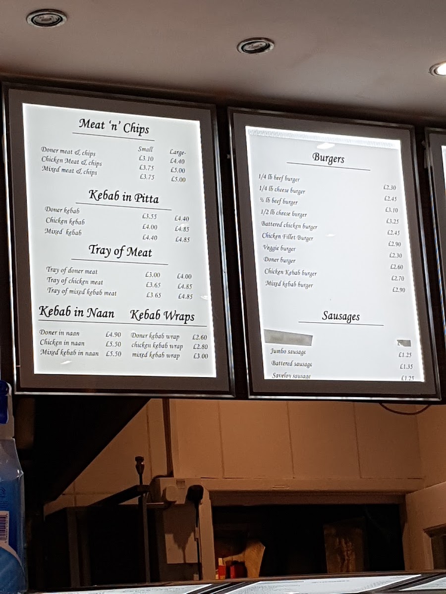 The Green Fish Bar Photo Menu 1