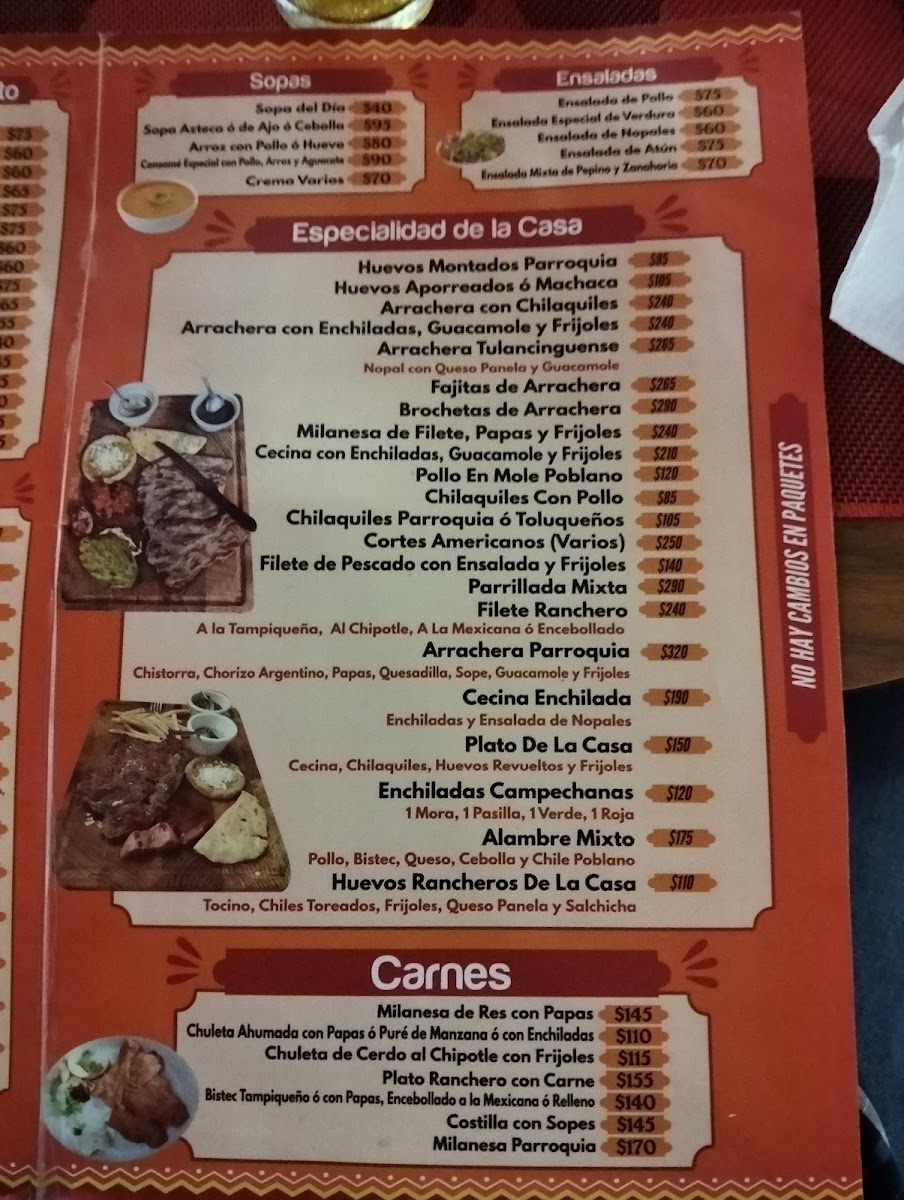 La Parroquia Photo Menu 2
