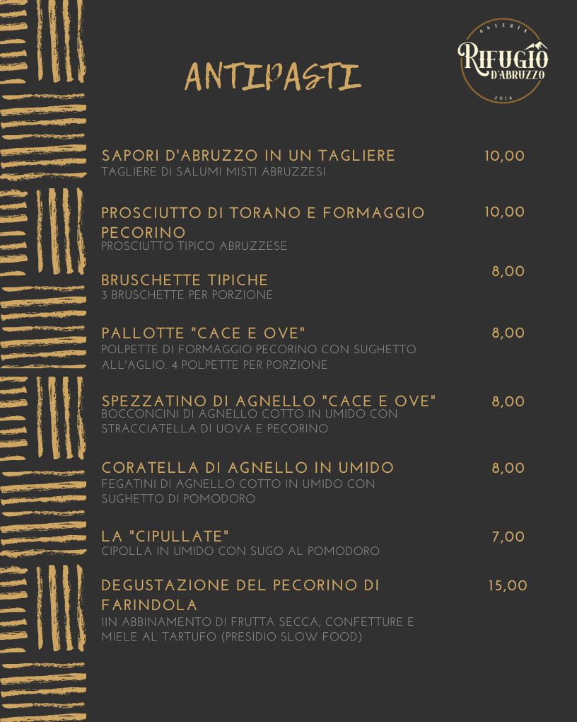 Osteria Rifugio d'Abruzzo Photo Menu 2