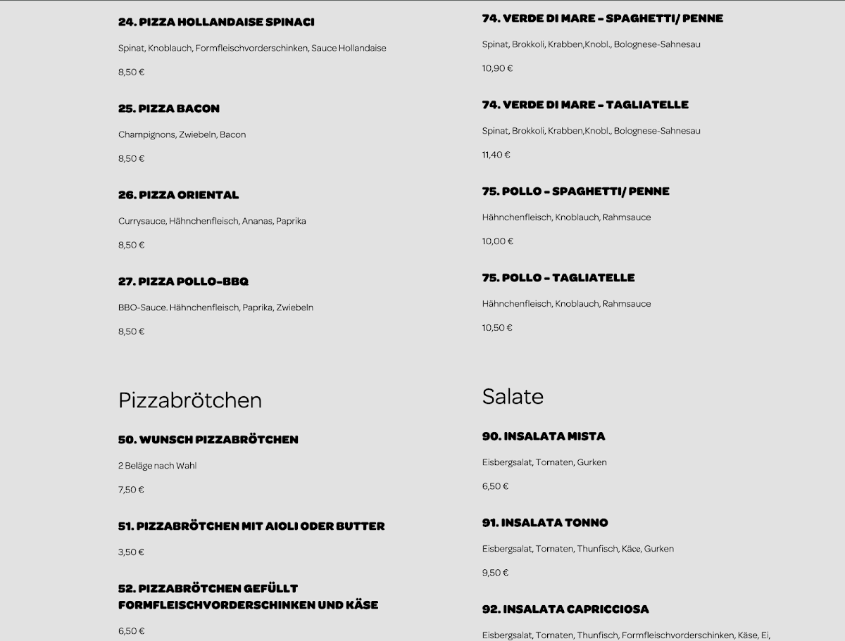 Cappo Pizzeria Photo Menu 2