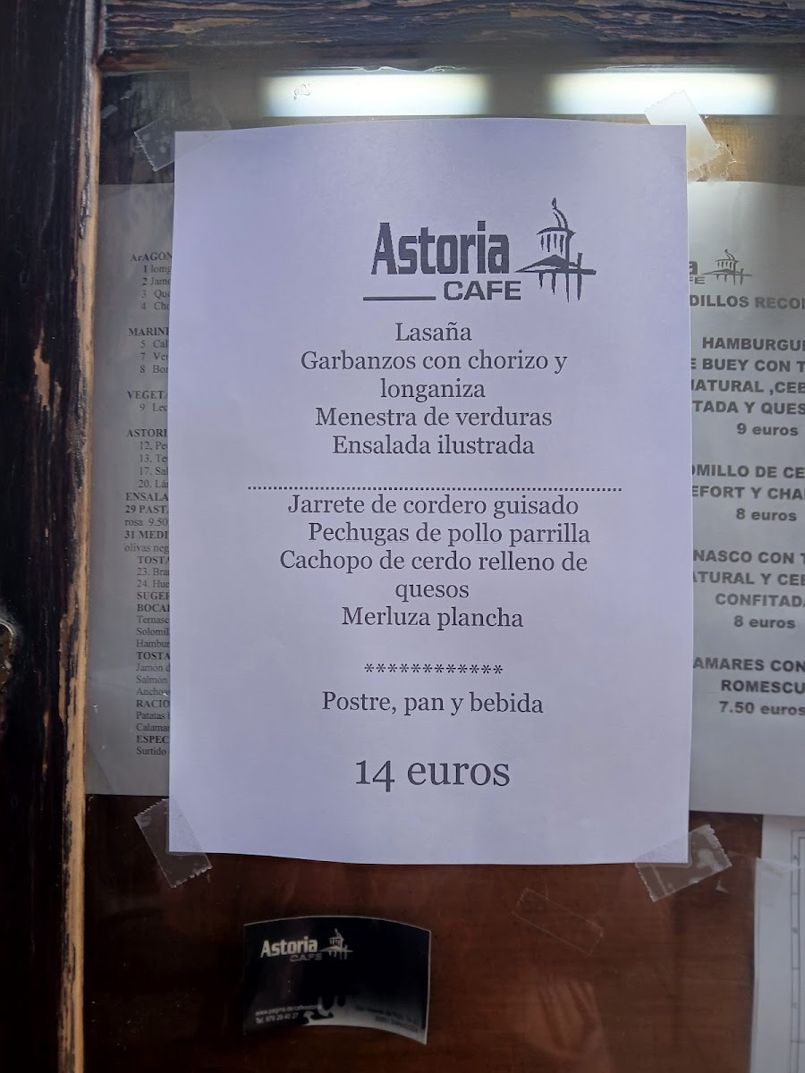 Café Astoria Photo Menu 1