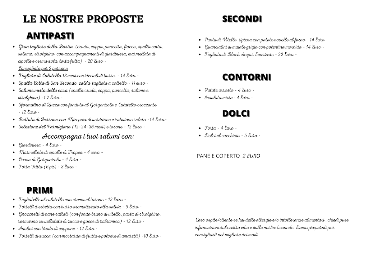 Osteria La Bastia - Pieveottoville Photo Menu 3