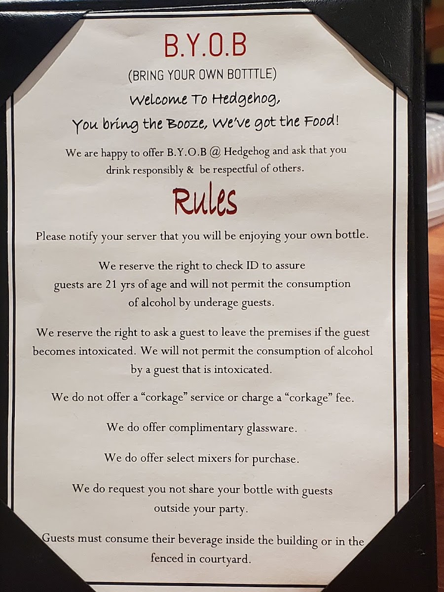 Hedgehog General Store Photo Menu 4