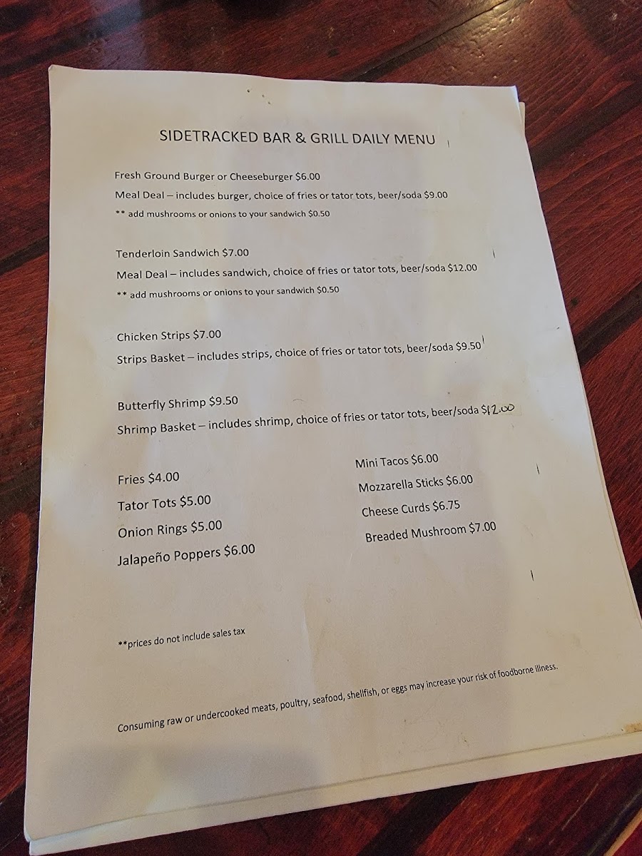 Wille's SideTracked Bar & Grill Photo Menu 2
