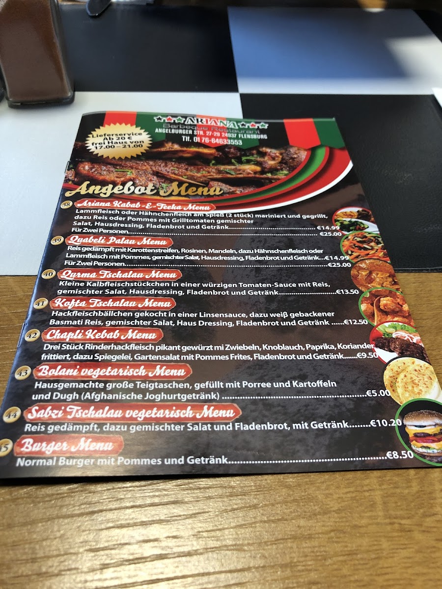 Ariana - Restaurant & Barbeque (take-away) Photo Menu 1