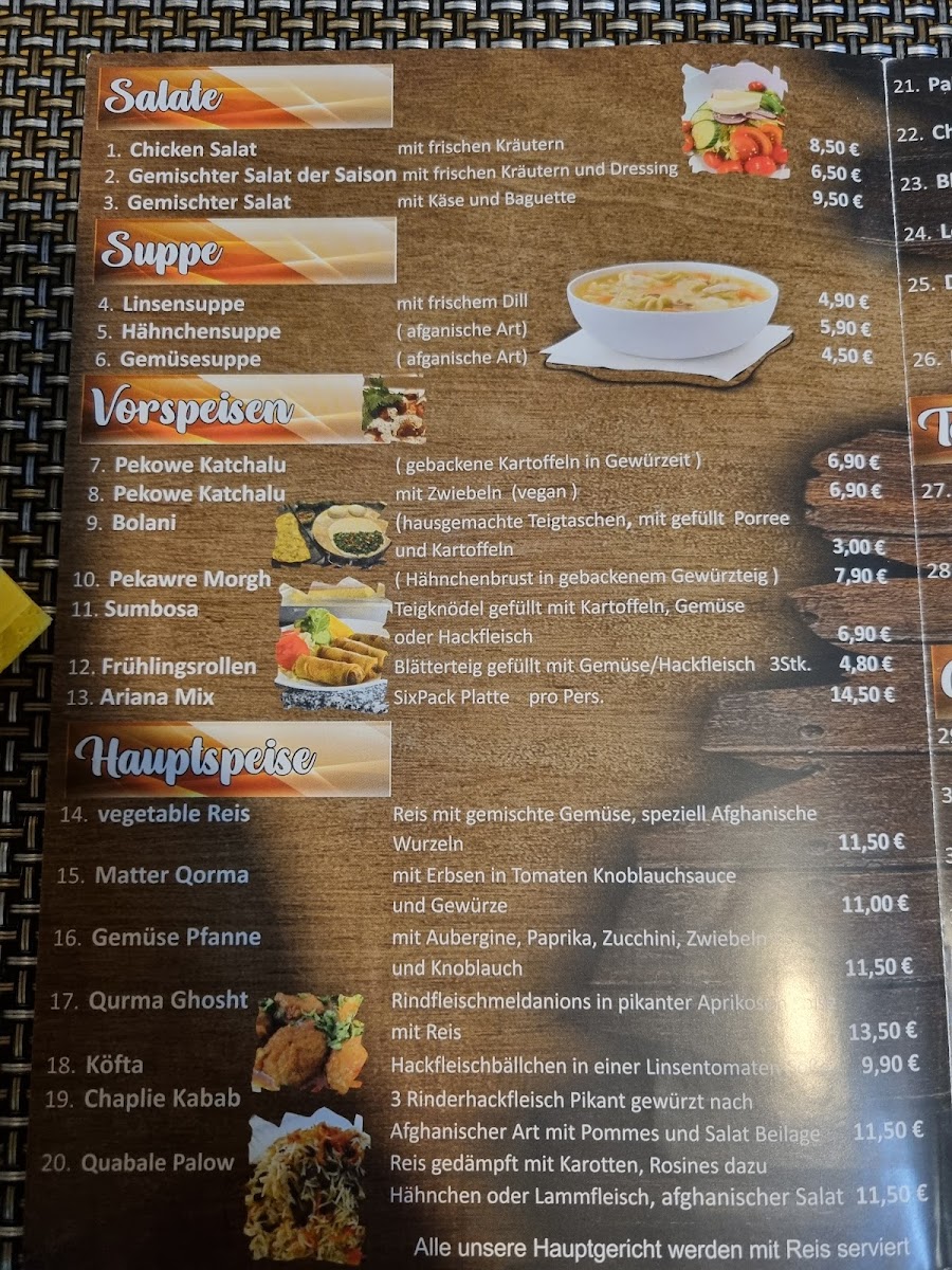 Ariana - Restaurant & Barbeque (take-away) Photo Menu 2