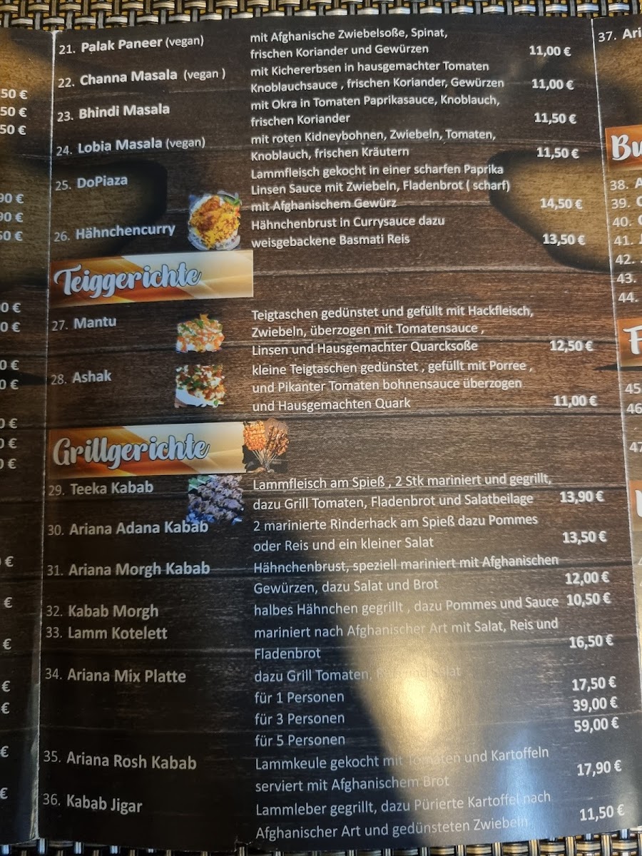 Ariana - Restaurant & Barbeque (take-away) Photo Menu 3