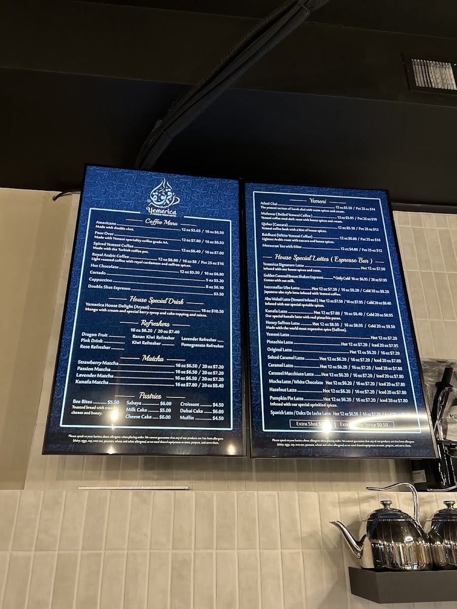 Yemerica Coffee Photo Menu 1