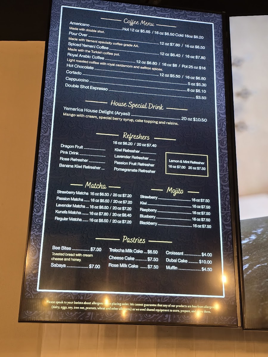 Yemerica Coffee Photo Menu 6