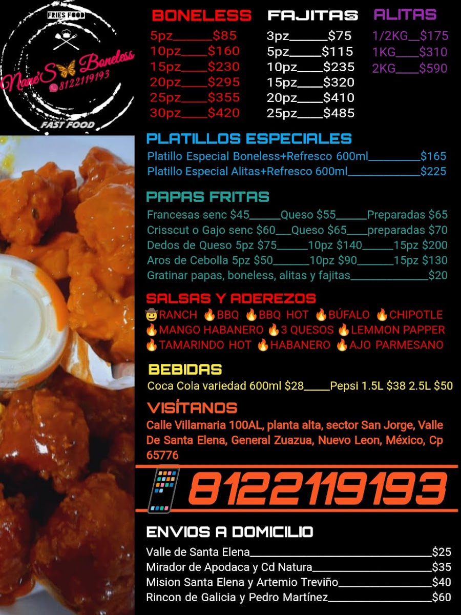 Nane's Boneless Photo Menu 2