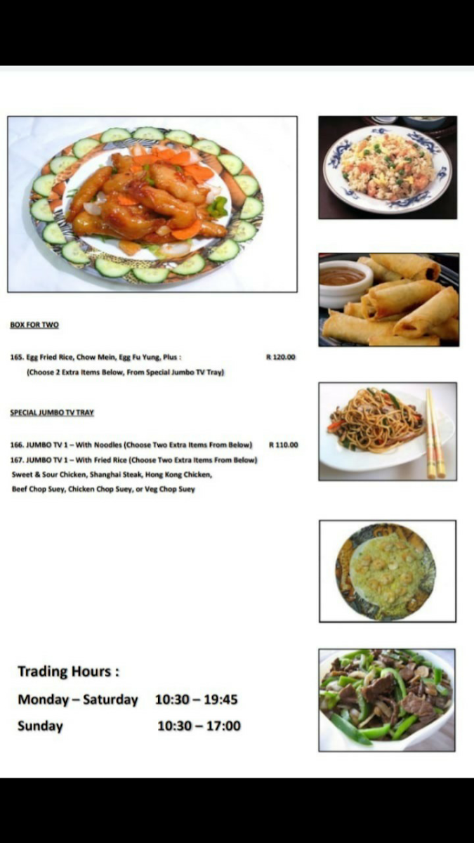 Andys Chinese takeaway Photo Menu 2