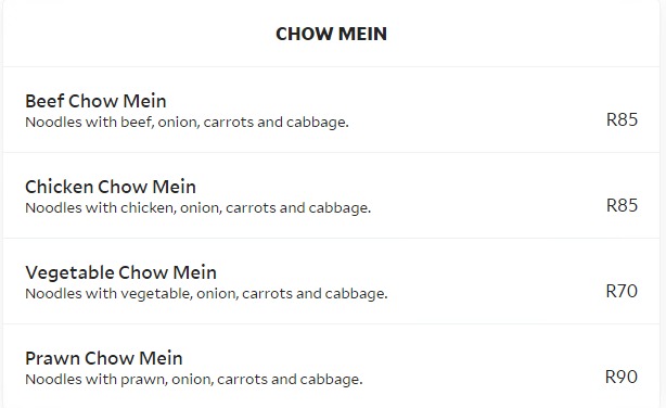 Andys Chinese takeaway Photo Menu 6