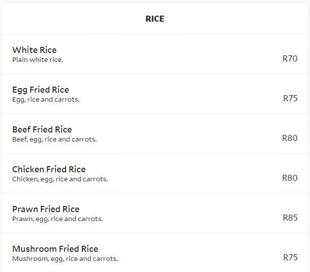 Andys Chinese takeaway Photo Menu 7