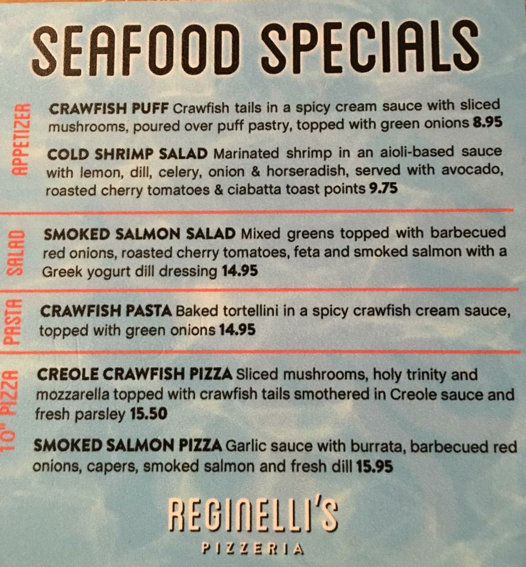 Reginelli's Pizzeria Photo Menu 5