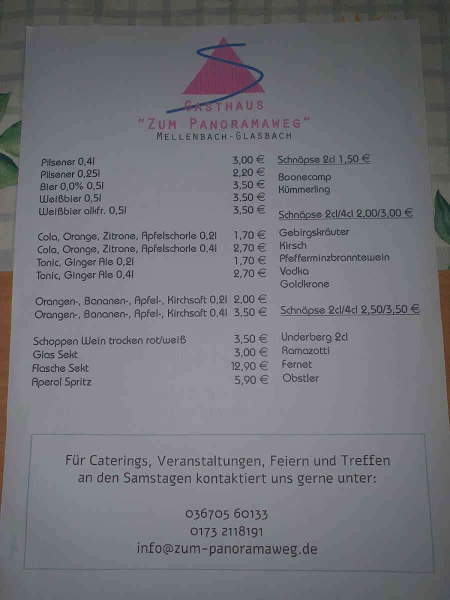 Gasthaus 'Zum Panoramaweg' Photo Menu 2
