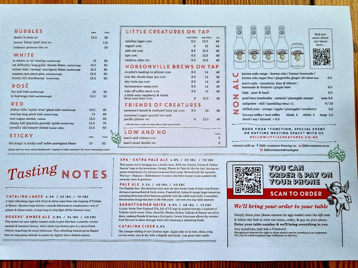 Little Creatures Hobsonville Photo Menu 1