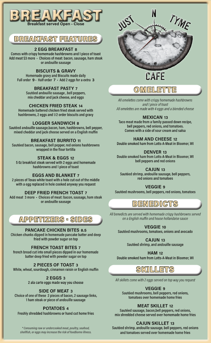 Just N Tyme Cafe Photo Menu 2