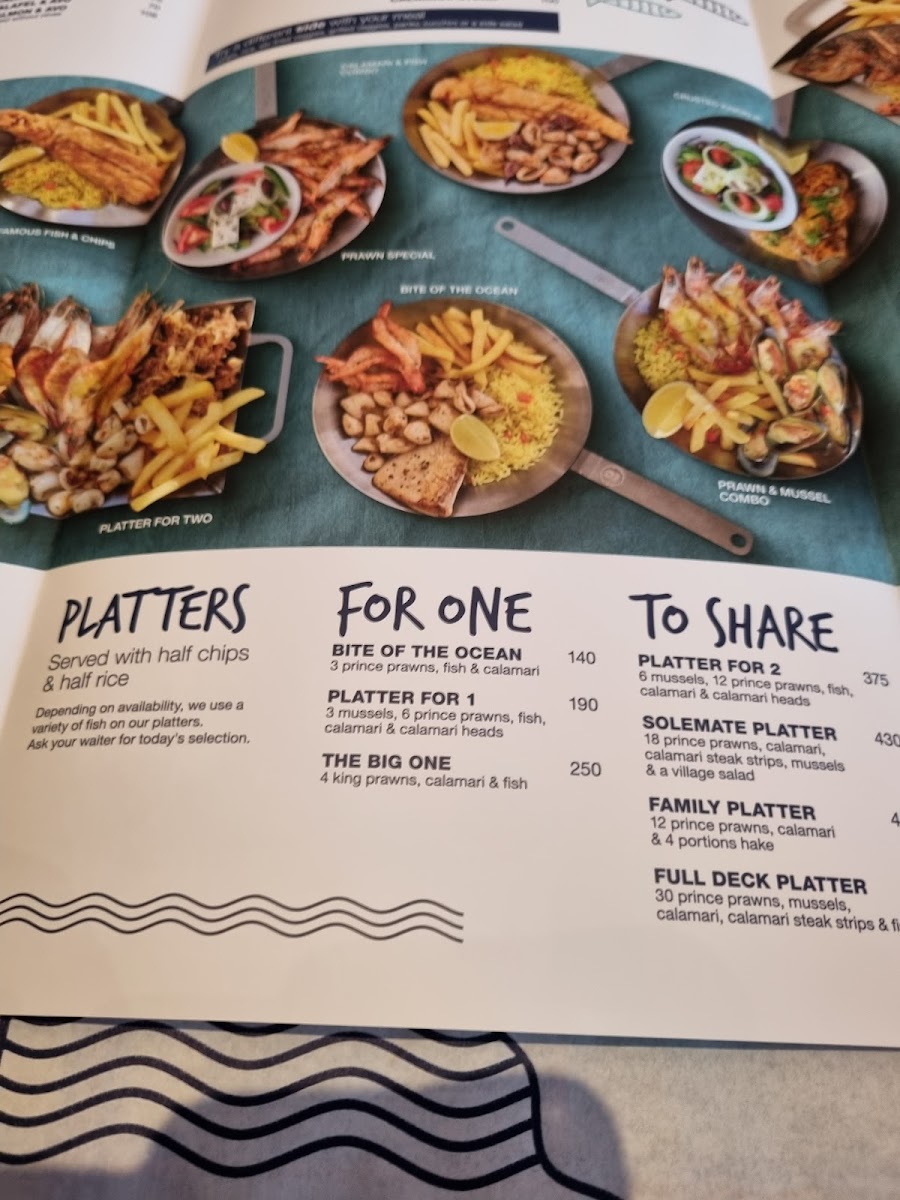 Ocean Basket Bloubergstrand Photo Menu 8