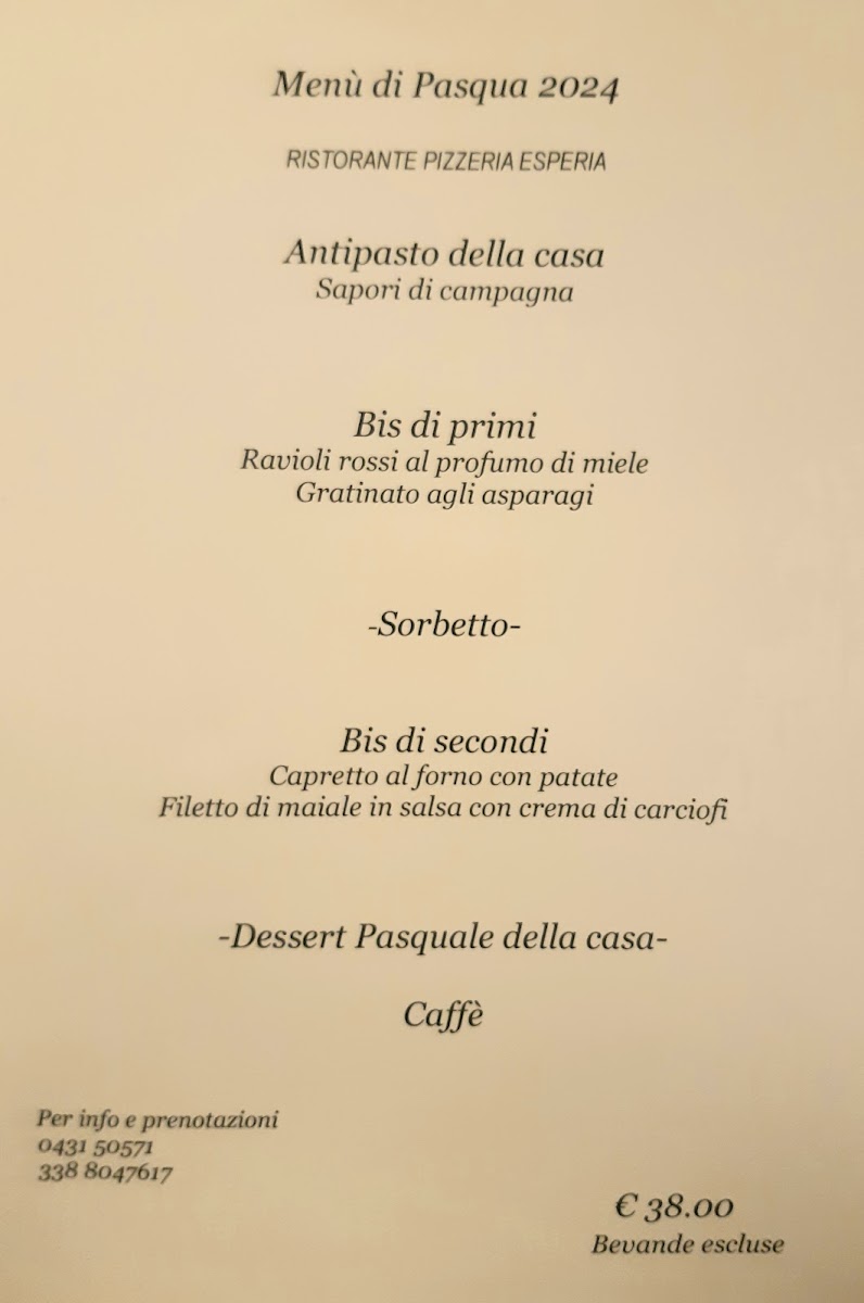 Ristorante Pizzeria Esperia Photo Menu 2