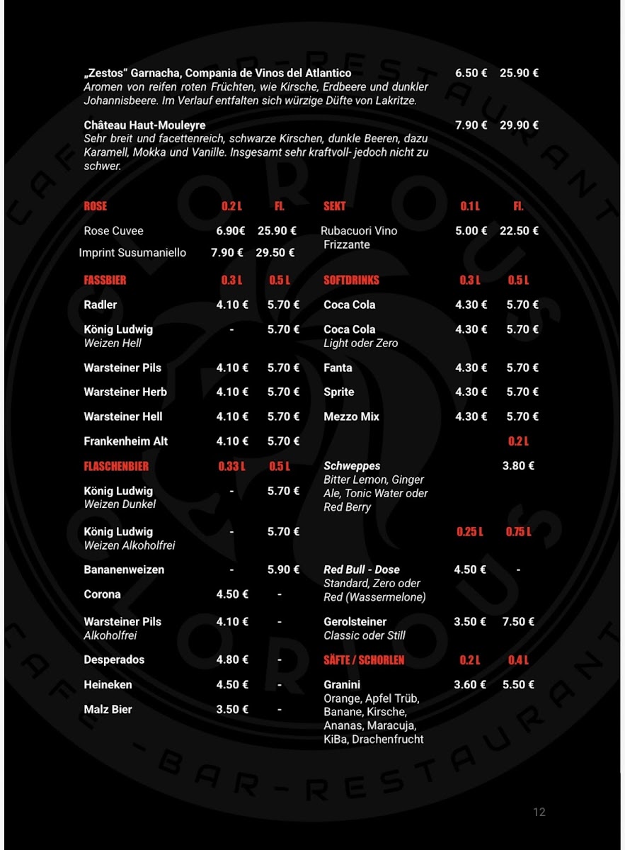 Glorious Café - Bar - Restaurant Photo Menu 1