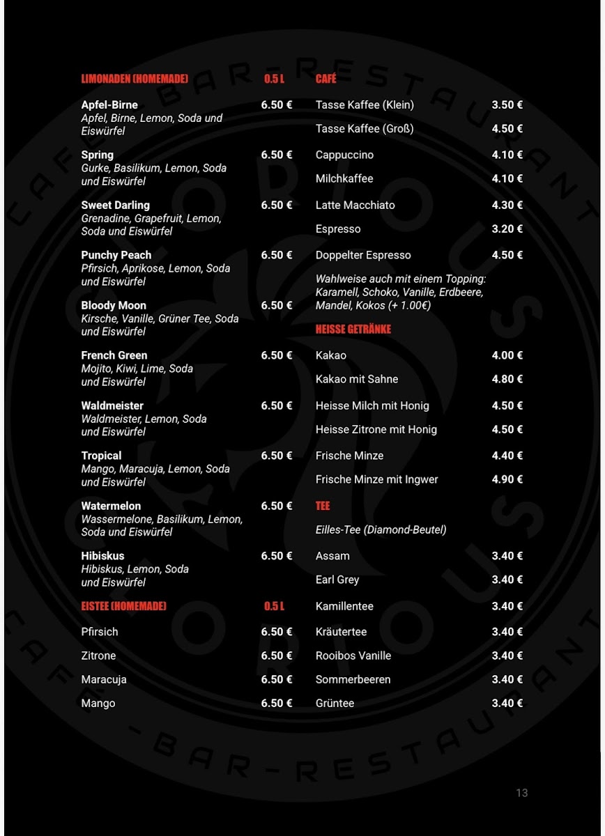Glorious Café - Bar - Restaurant Photo Menu 5