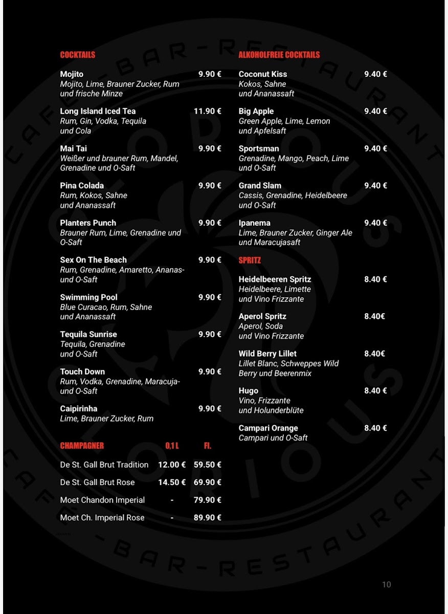 Glorious Café - Bar - Restaurant Photo Menu 8