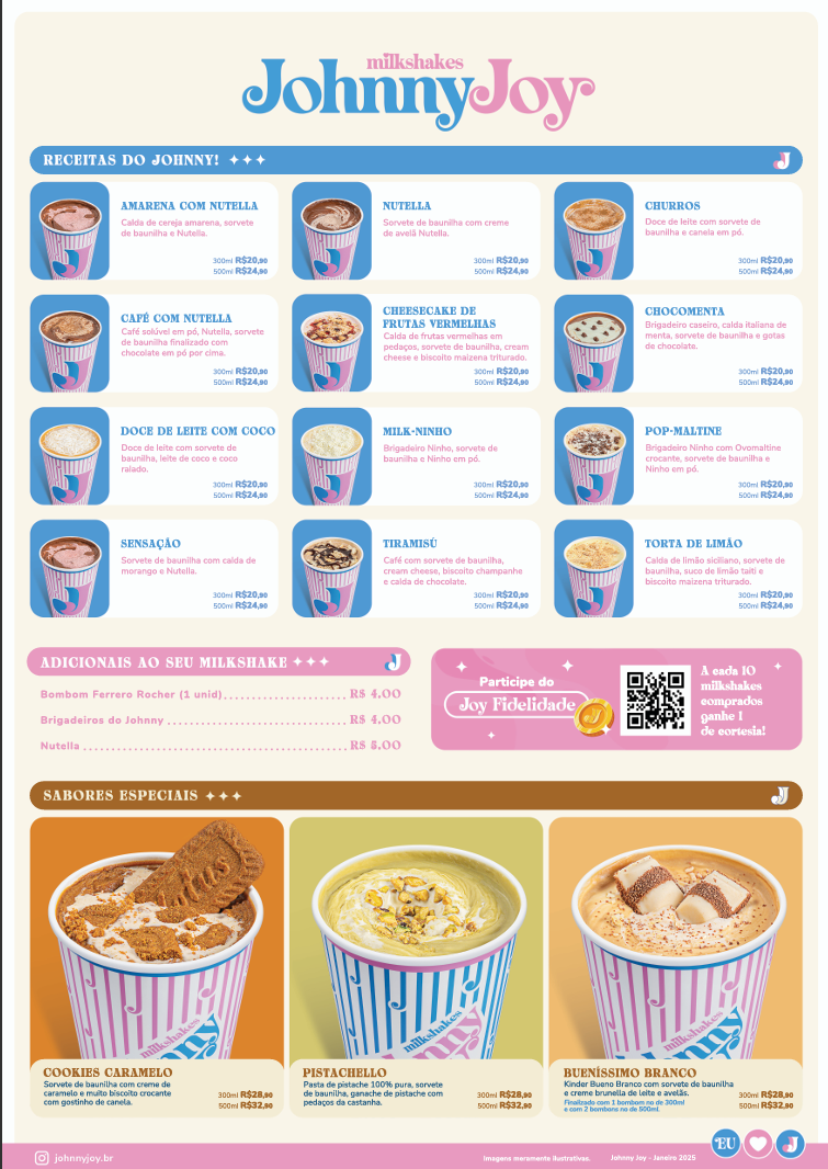 Johnny Joy Milkshakes - BarraShopping Photo Menu 1