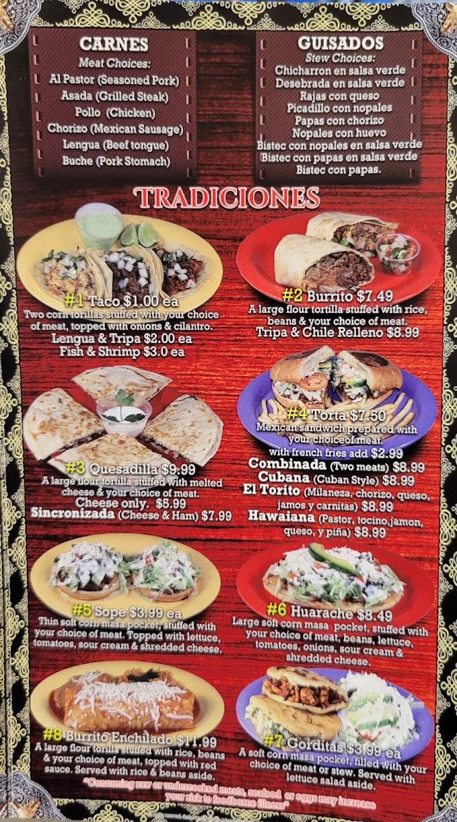 Taqueria El Torito Photo Menu 5
