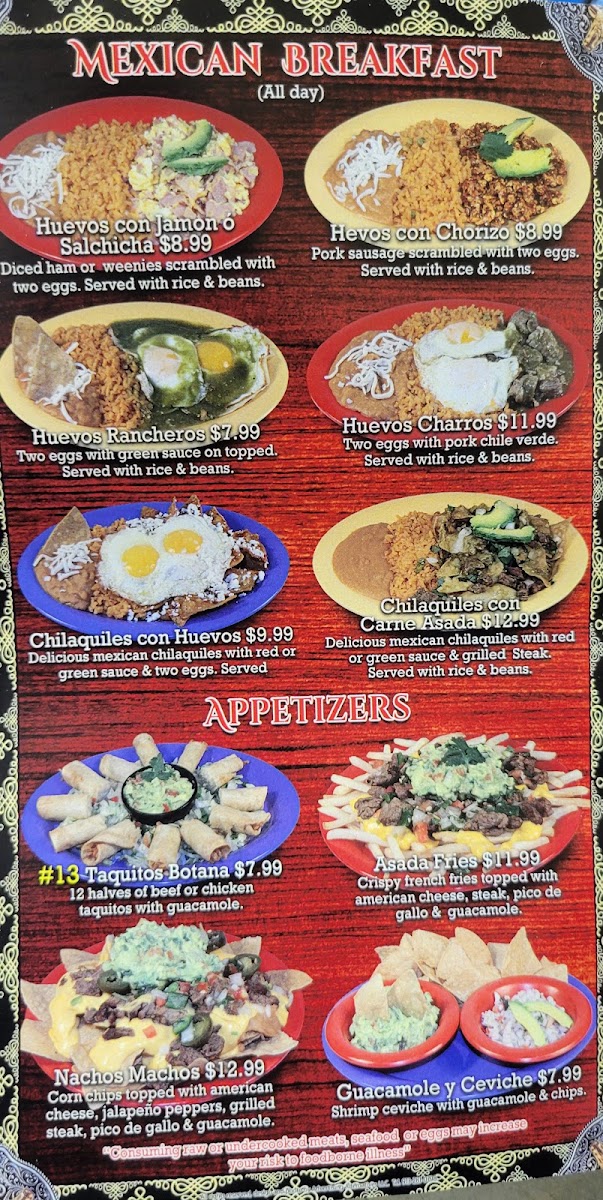 Taqueria El Torito Photo Menu 8