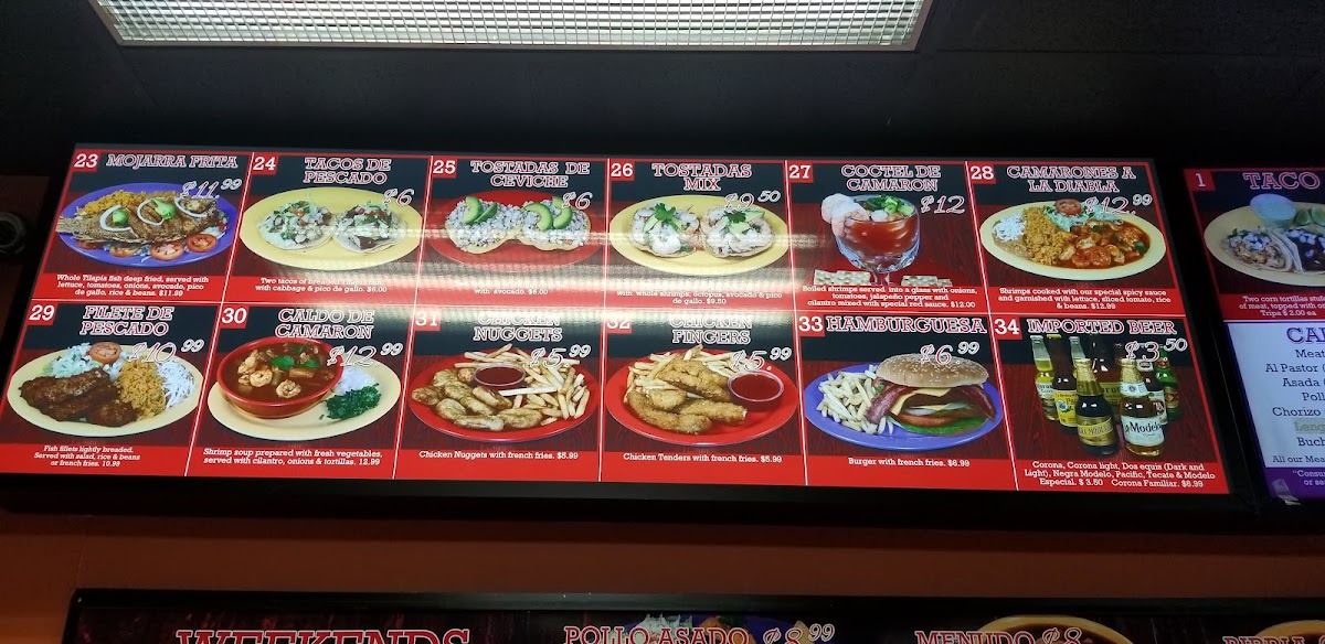 Taqueria El Torito Photo Menu 9