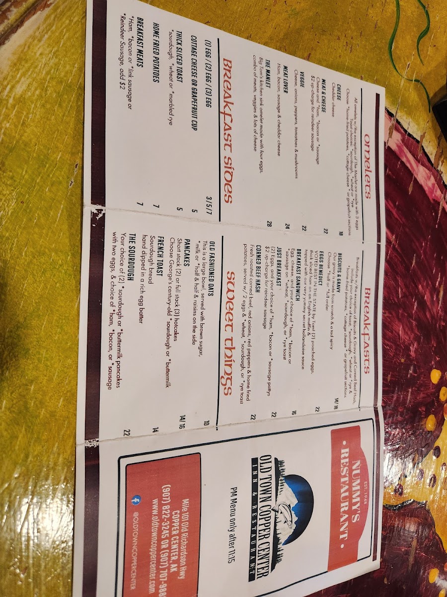 Old Town Copper Center Inn & Restaurant Photo Menu 9
