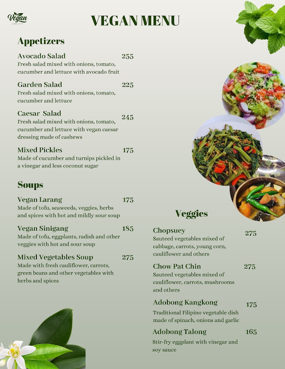 Vegan Cebu City Photo Menu 1