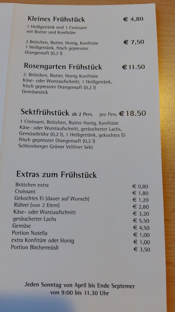 Restaurant Rosengarten Photo Menu 3