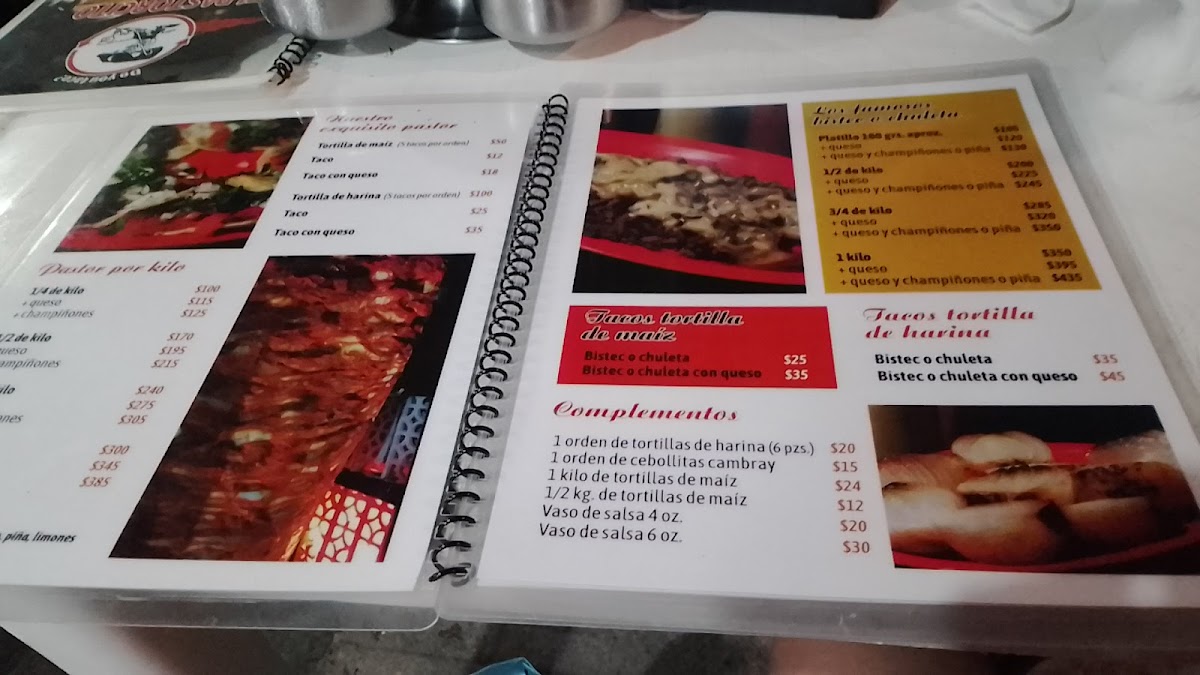 Taqueria El Pastorcito Photo Menu 2