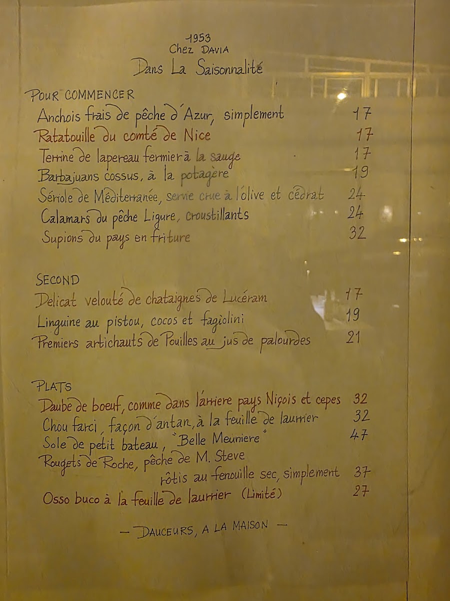 Restaurant Chez Davia Photo Menu 1
