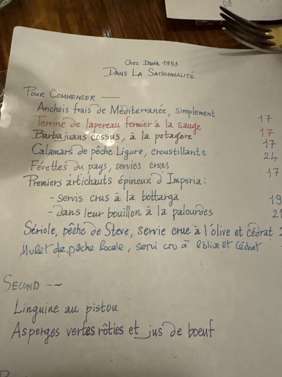 Restaurant Chez Davia Photo Menu 10