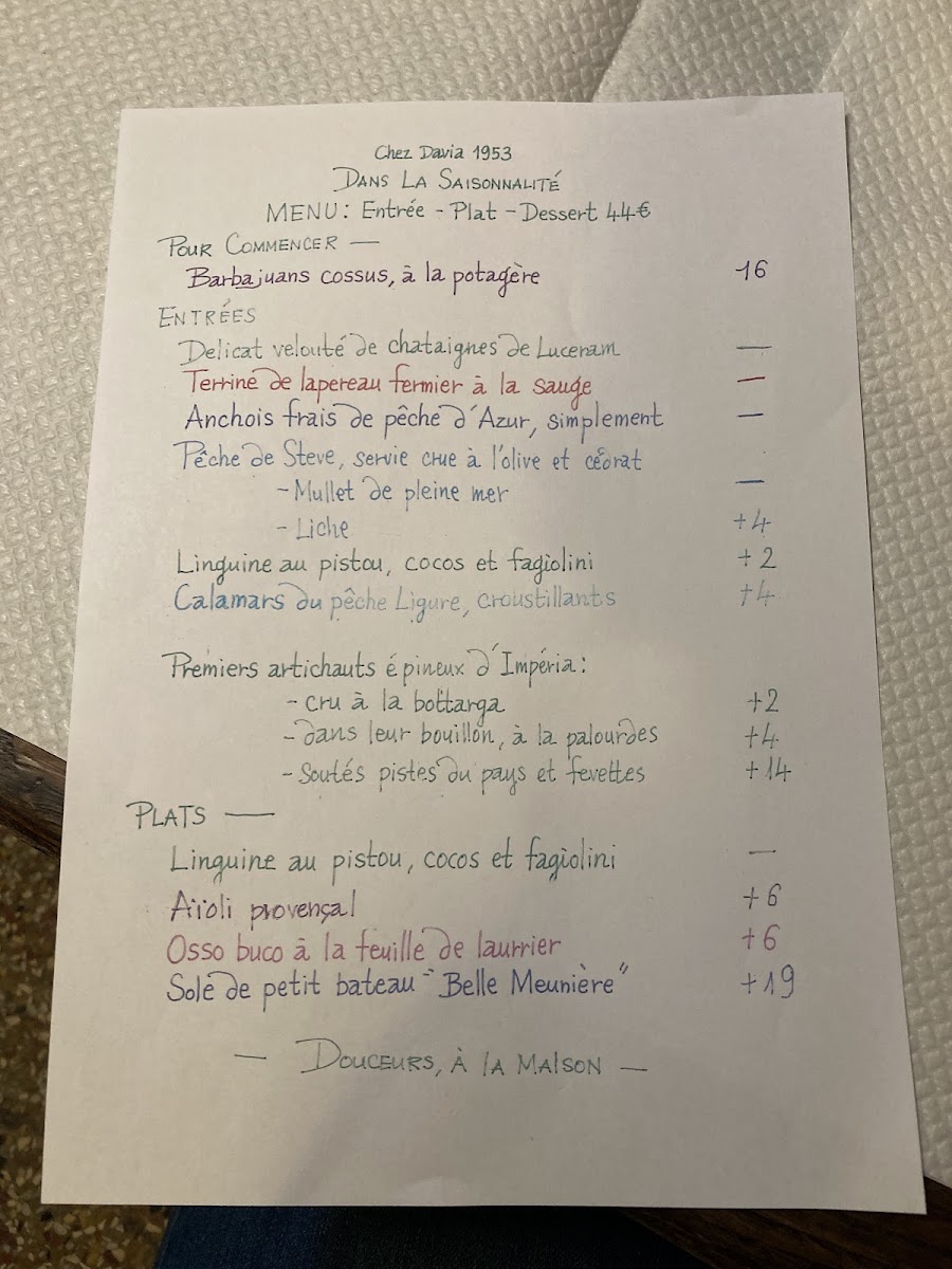 Restaurant Chez Davia Photo Menu 7