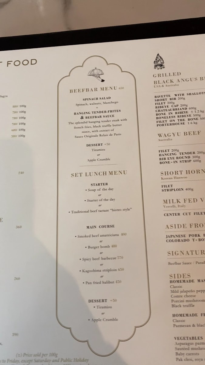 Beefbar Hong Kong Photo Menu 5