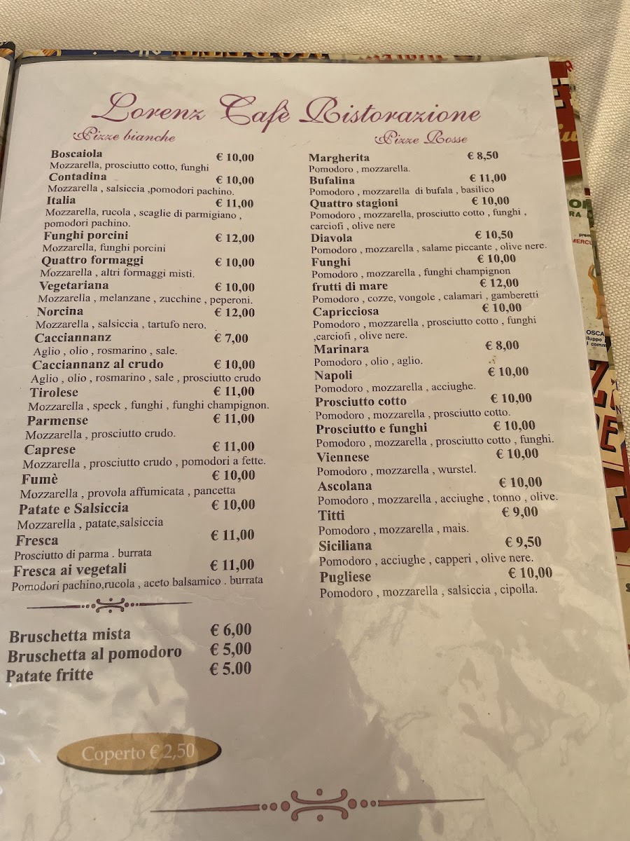 Lorenz Cafè - Bar Ristorante Steak House Pizzeria Photo Menu 2