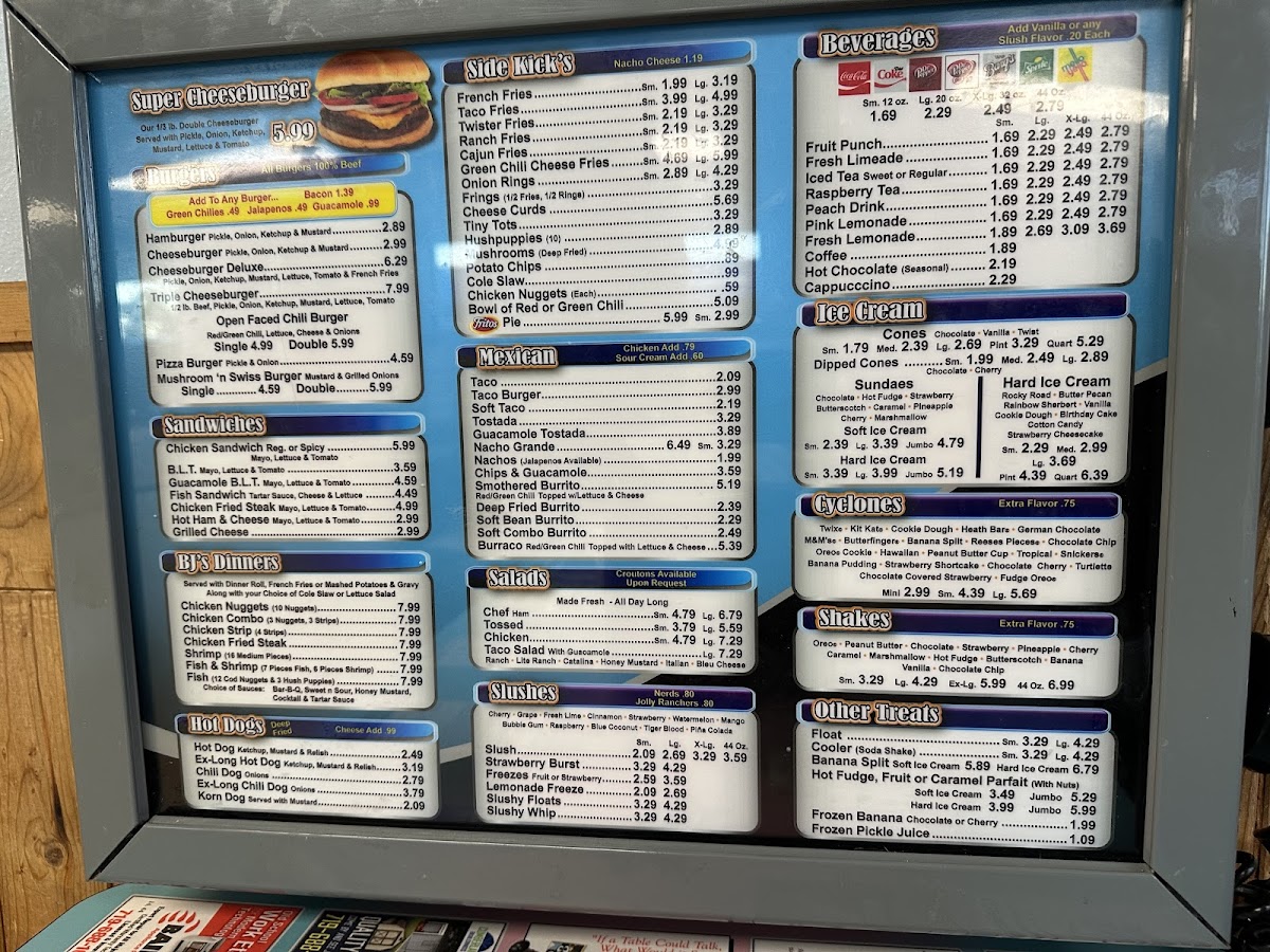 BJ's Burgers & Beverage Photo Menu 1