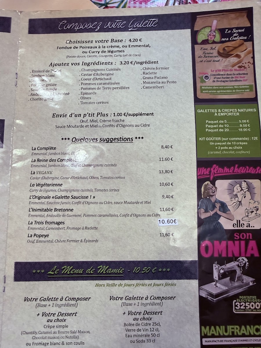 Le Comptoir de Mamie Bigoude Bourges Photo Menu 2