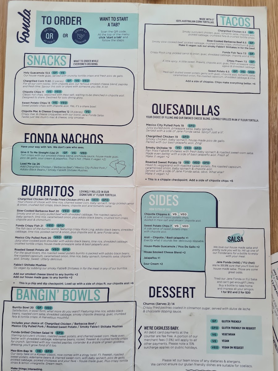 Fonda Mexican Canberra Photo Menu 4