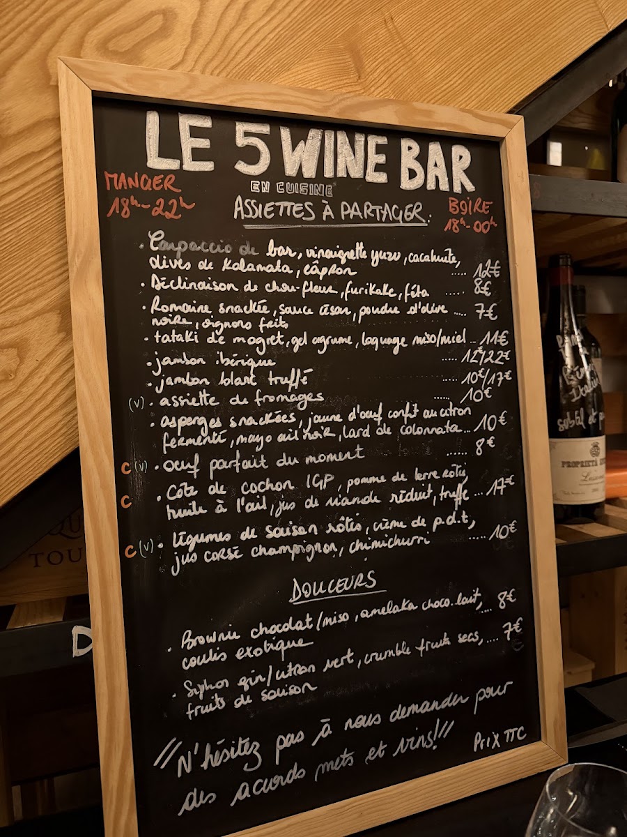 Le 5 Wine Bar Photo Menu 2