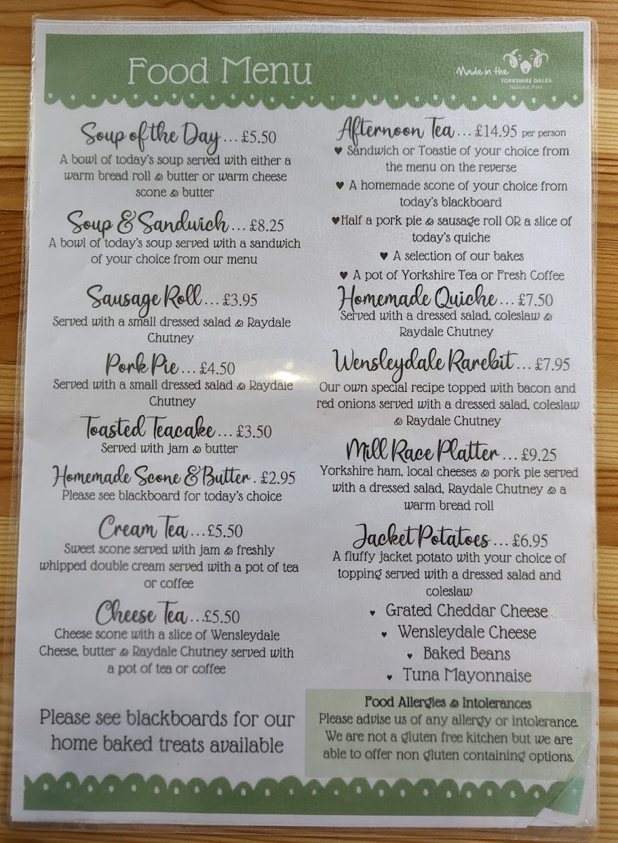 Mill Race Teashop Photo Menu 10